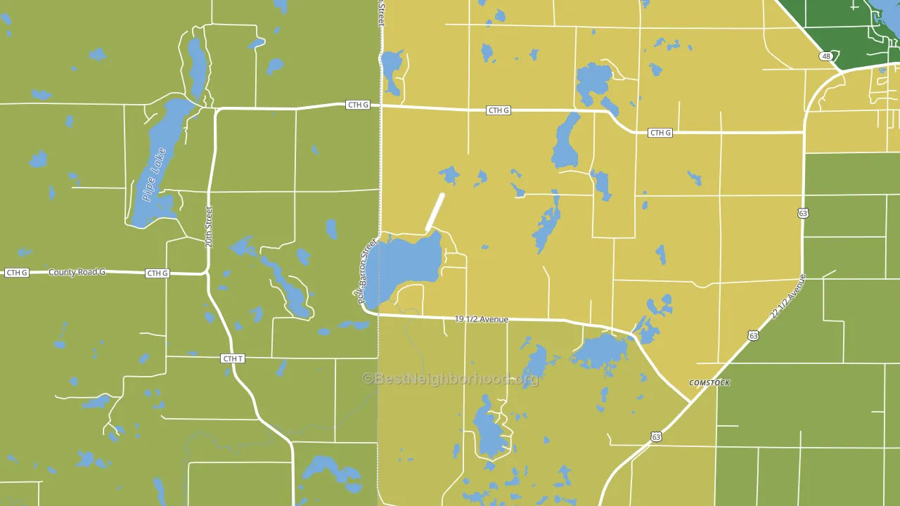 54826, WI block-group voter-turnout map