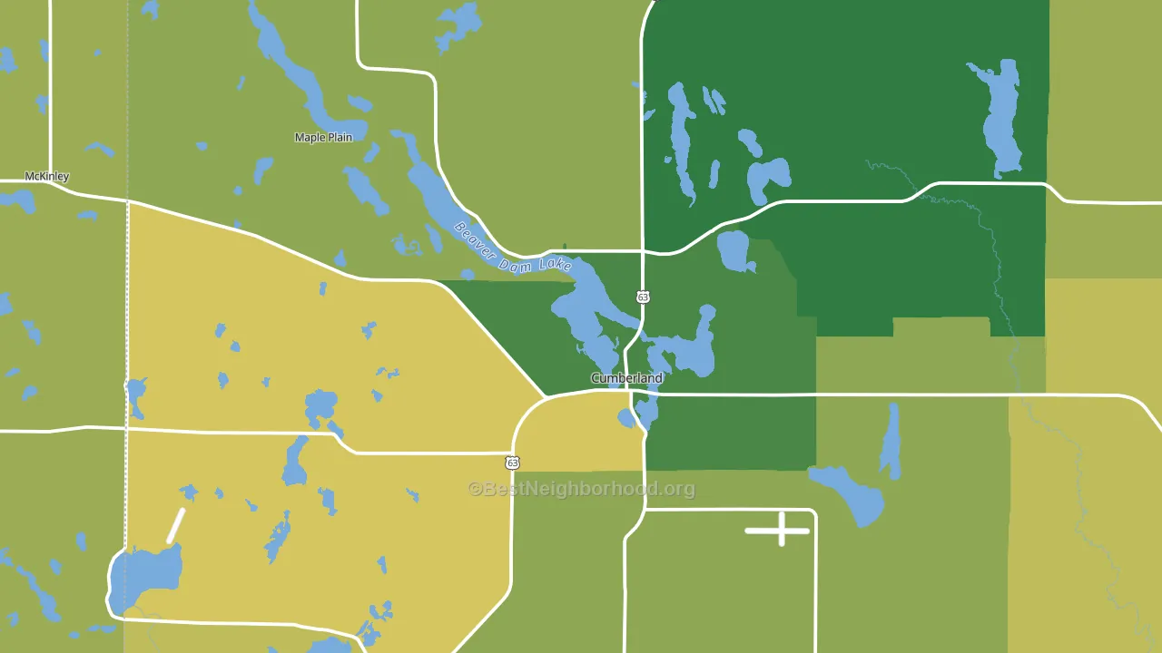 54829, WI block-group voter-turnout map