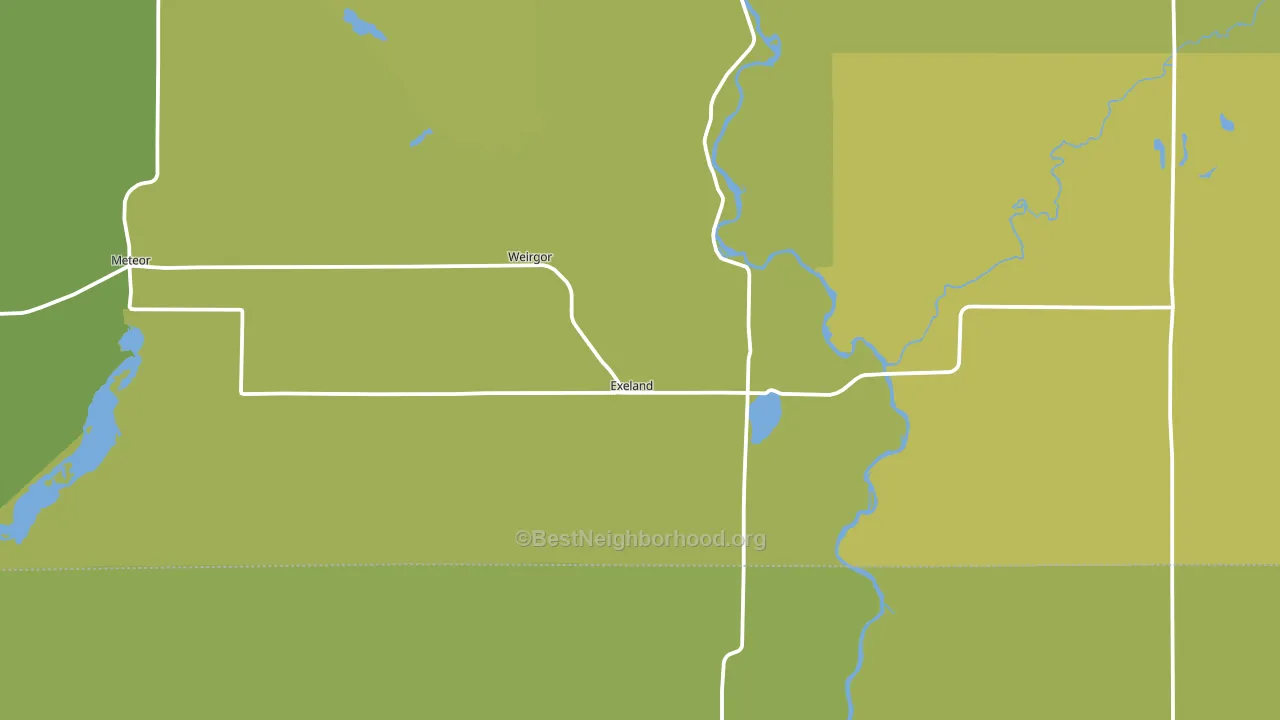 54835, WI block-group voter-turnout map