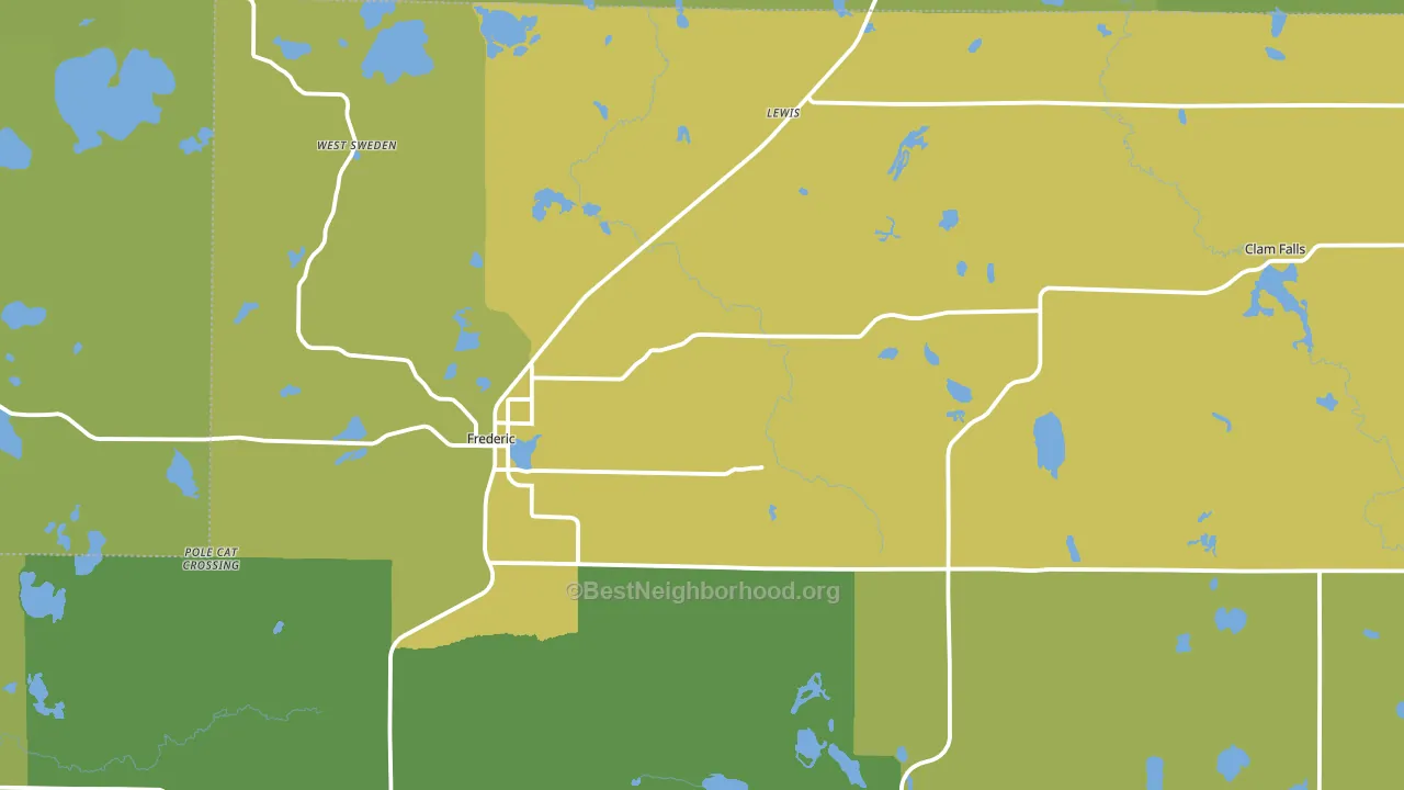 54837, WI block-group voter-turnout map