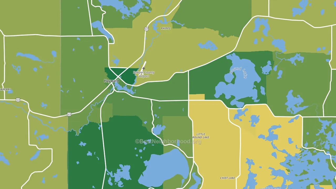 54843, WI block-group voter-turnout map