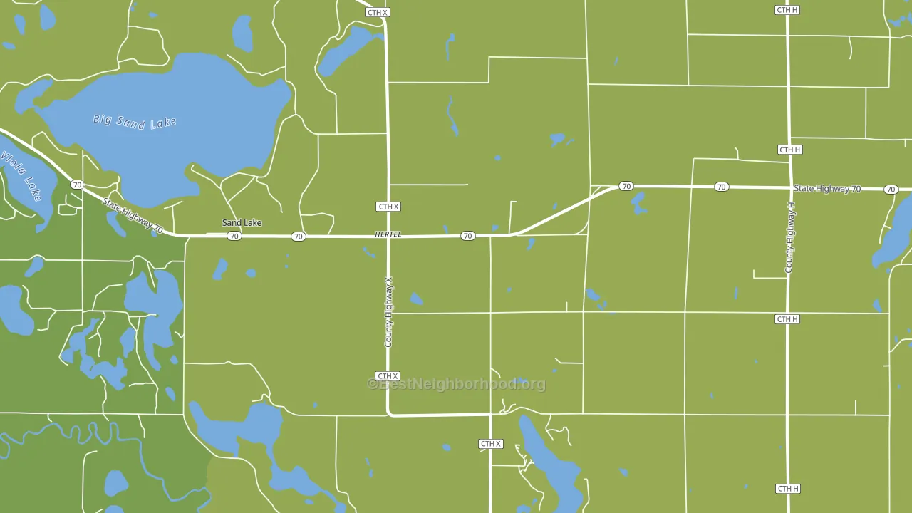 54845, WI block-group voter-turnout map