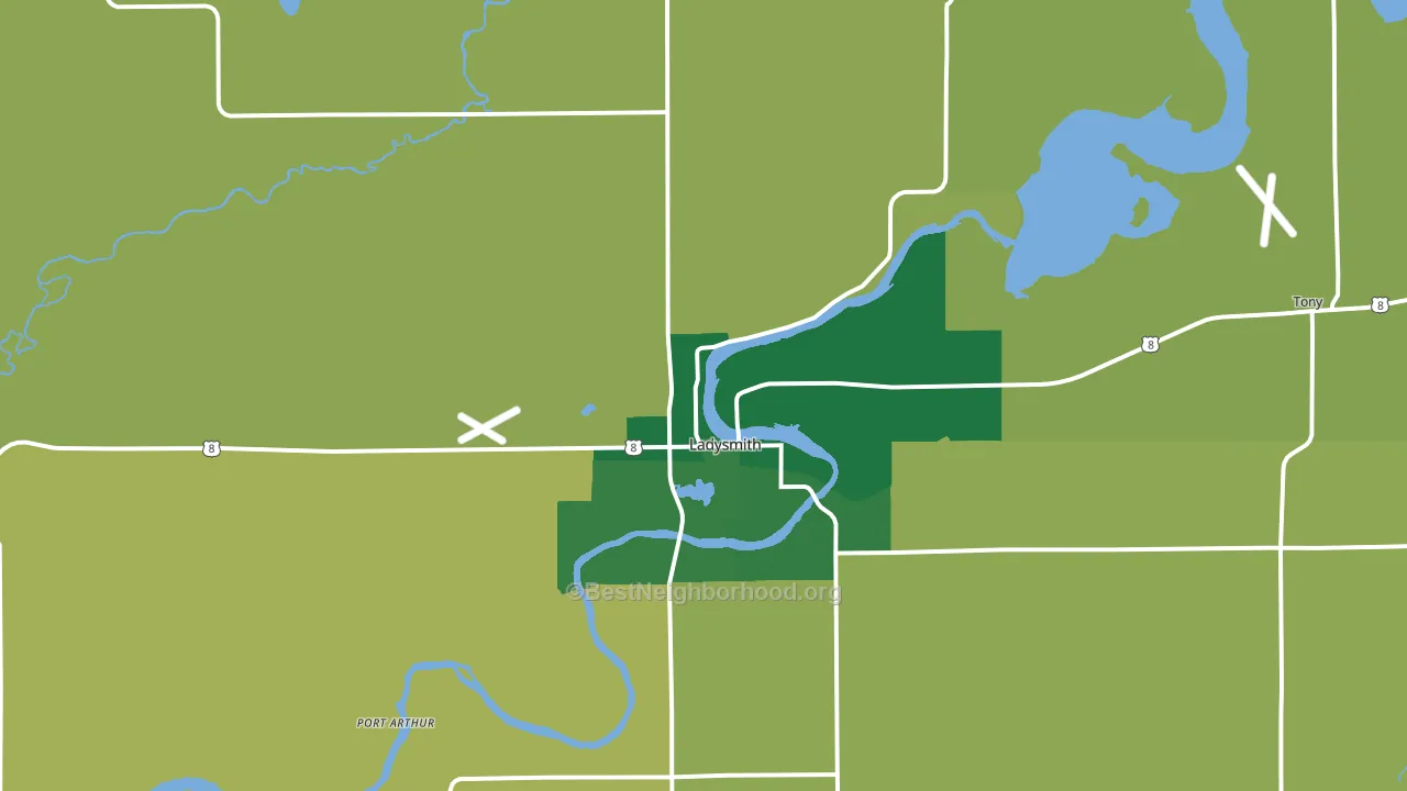 54848, WI block-group voter-turnout map
