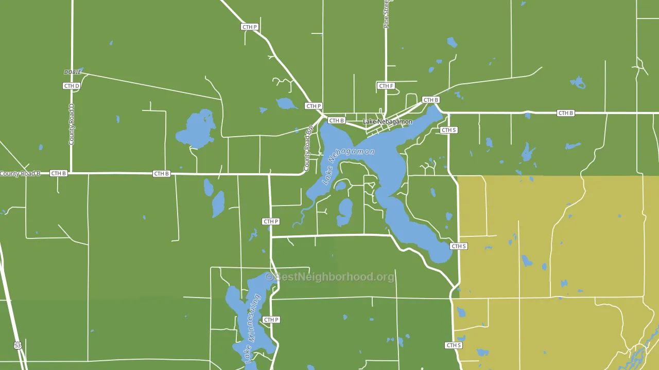 54849, WI block-group voter-turnout map
