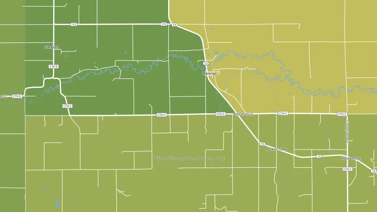 54855, WI block-group voter-turnout map