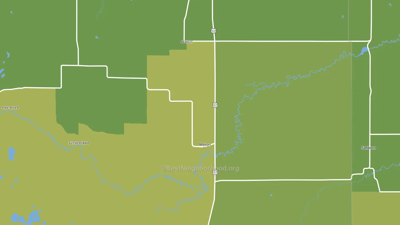 54856, WI block-group voter-turnout map