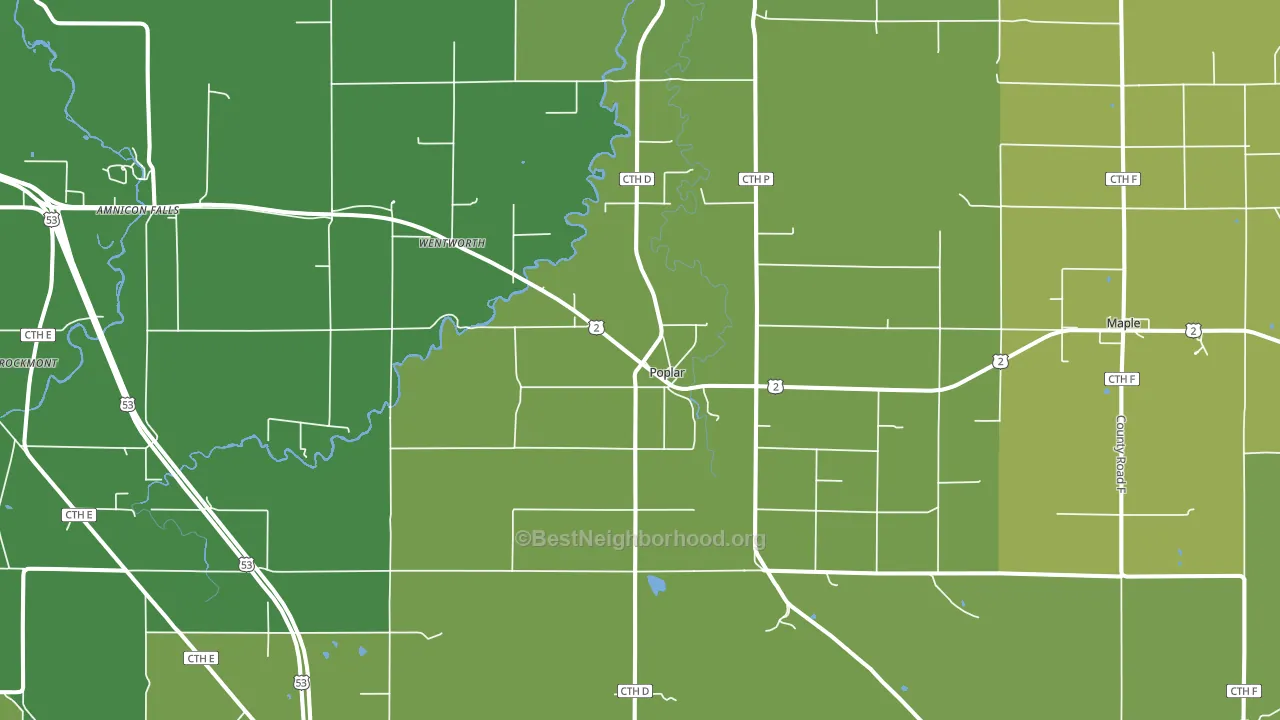 54864, WI block-group voter-turnout map
