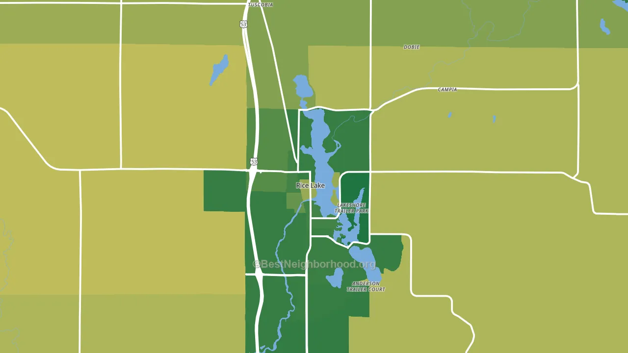 54868, WI block-group voter-turnout map