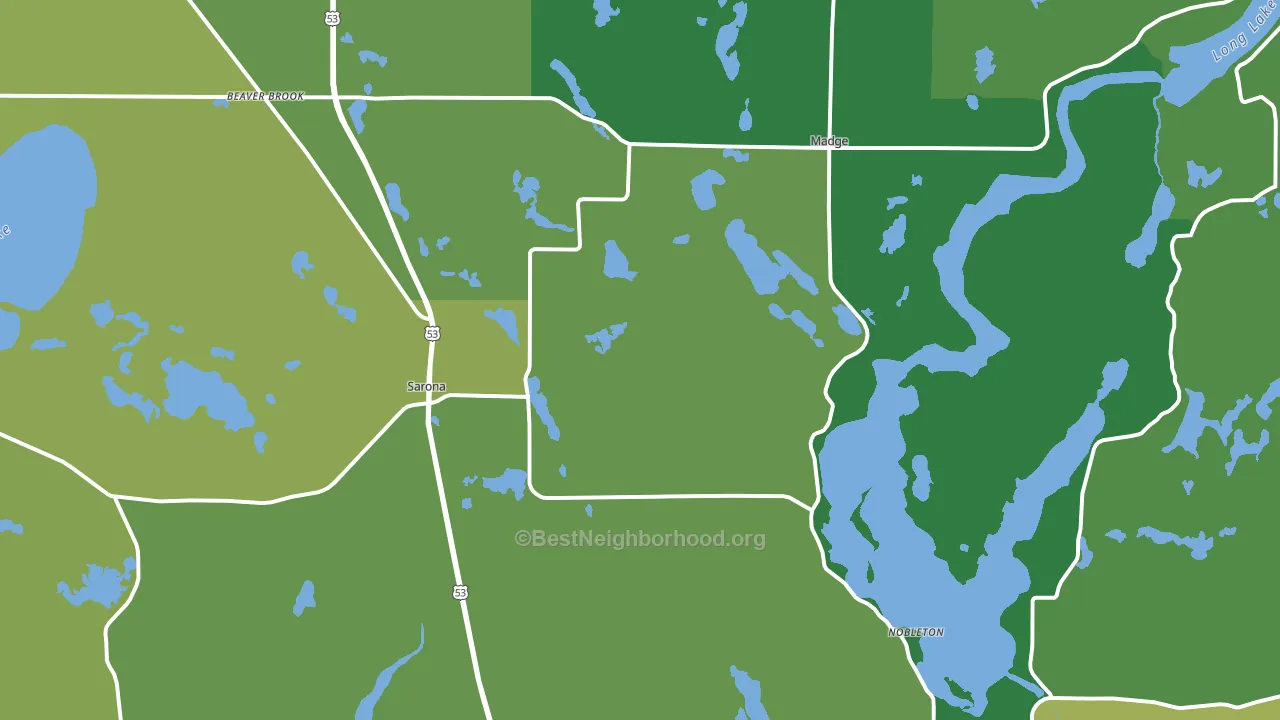 54870, WI block-group voter-turnout map