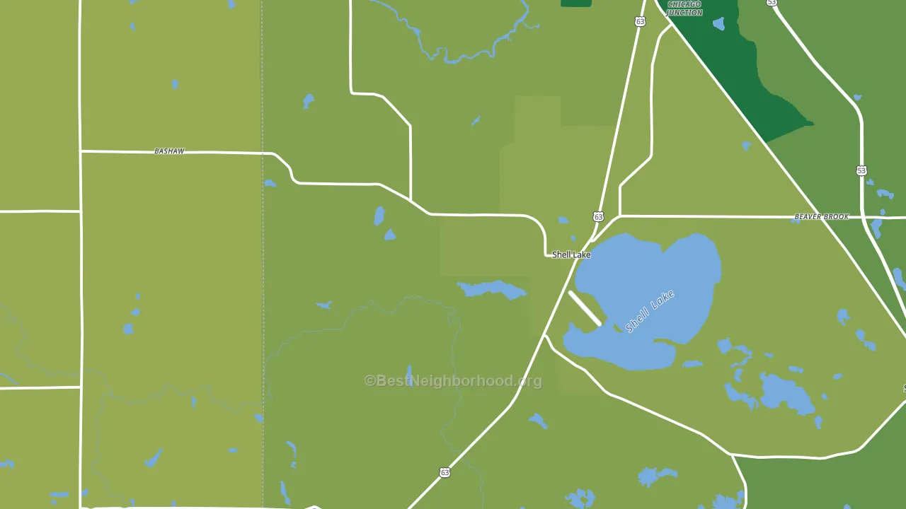 54871, WI block-group voter-turnout map