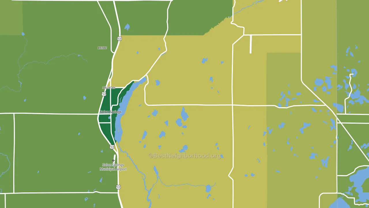 54873, WI block-group voter-turnout map