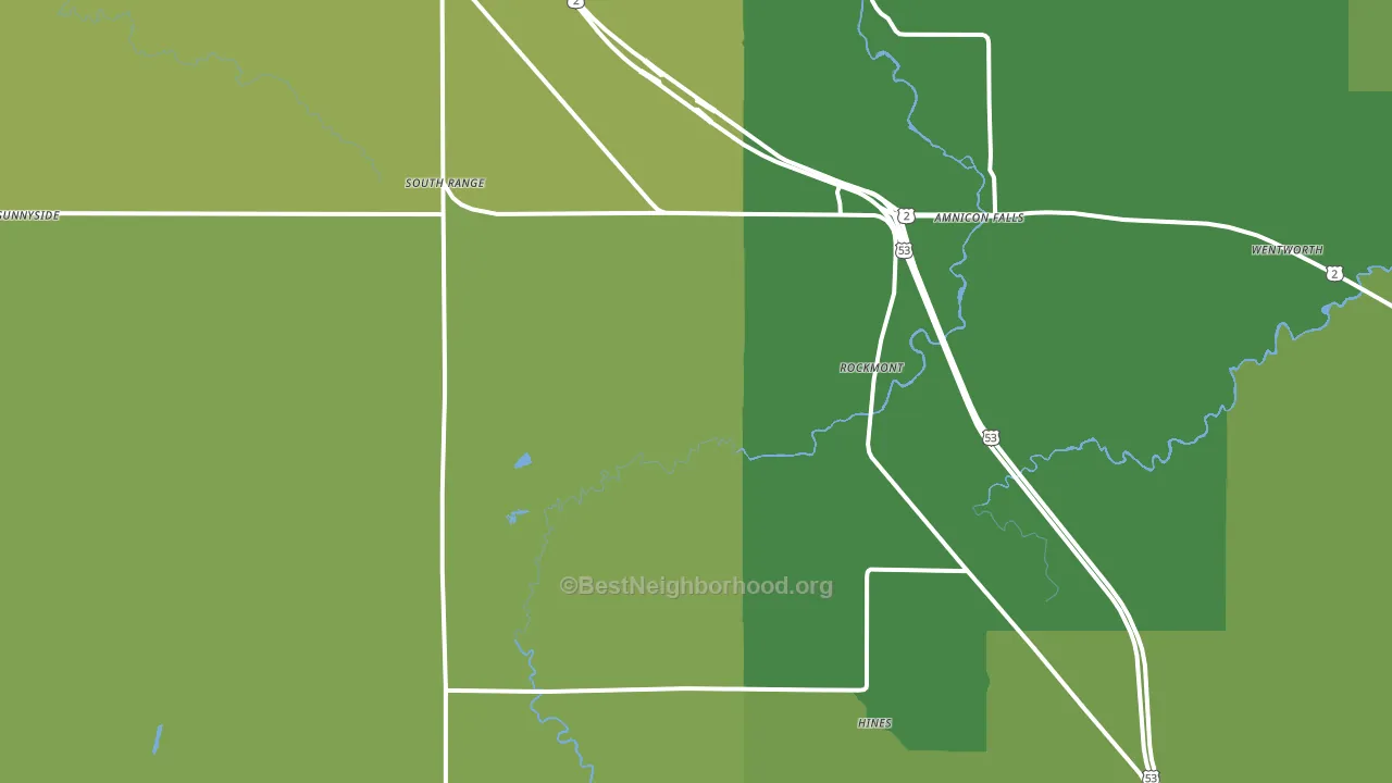 54874, WI block-group voter-turnout map
