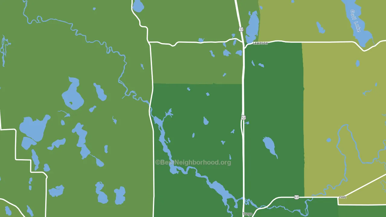 54888, WI block-group voter-turnout map