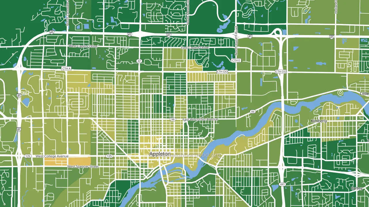 54911, WI block-group voter-turnout map