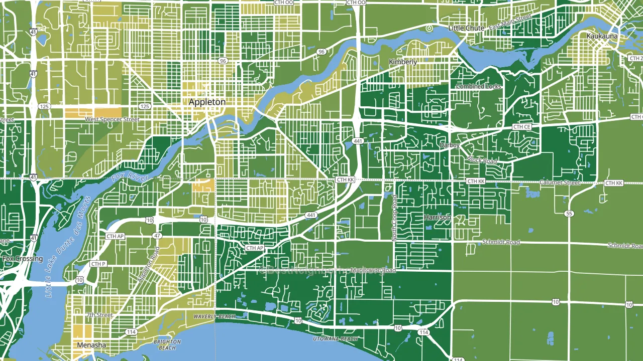 54915, WI block-group voter-turnout map