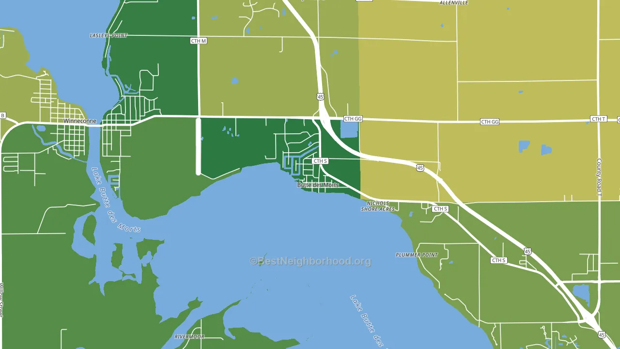 54927, WI block-group voter-turnout map