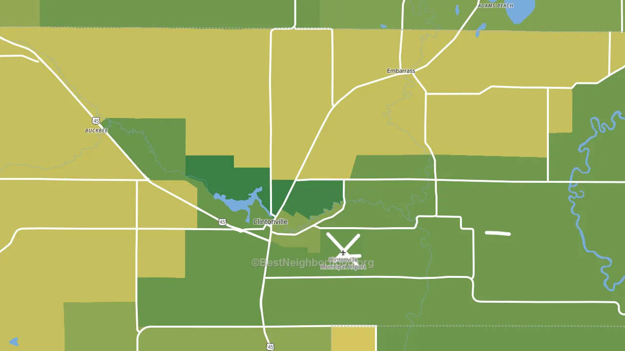 54929, WI block-group voter-turnout map