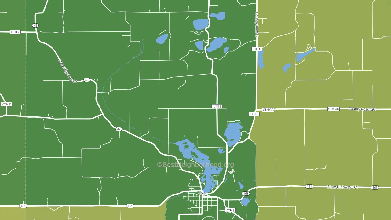 54945, WI block-group voter-turnout map