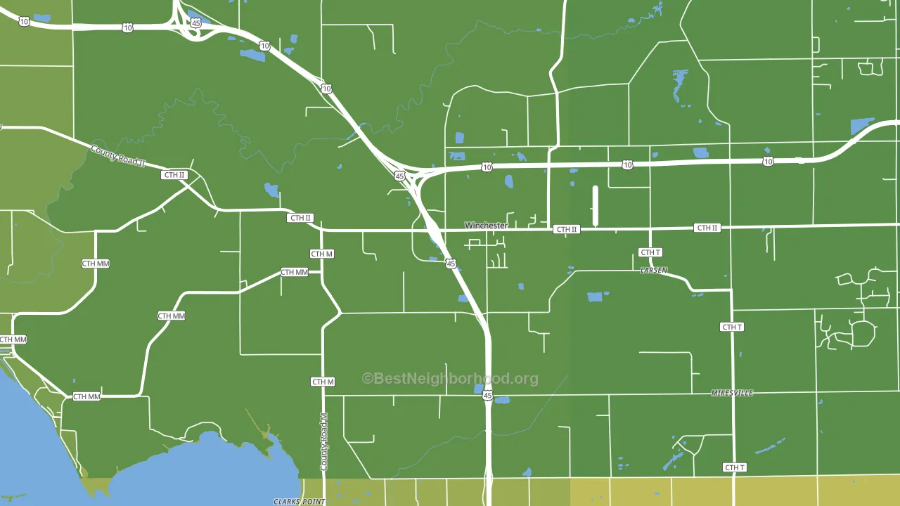 54947, WI block-group voter-turnout map