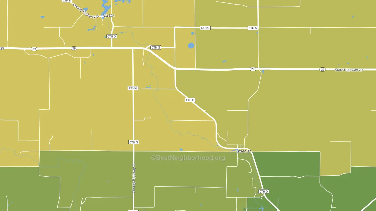 54948, WI block-group voter-turnout map