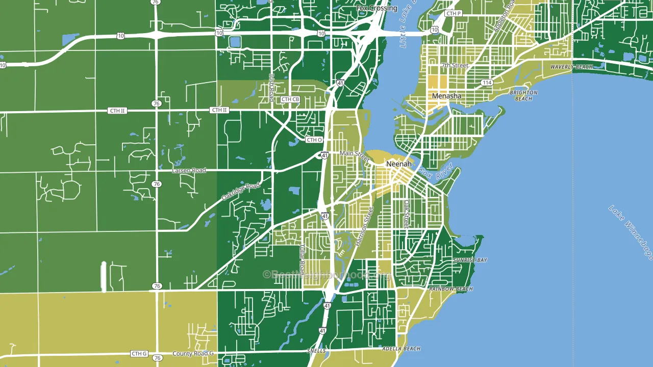 54956, WI block-group voter-turnout map