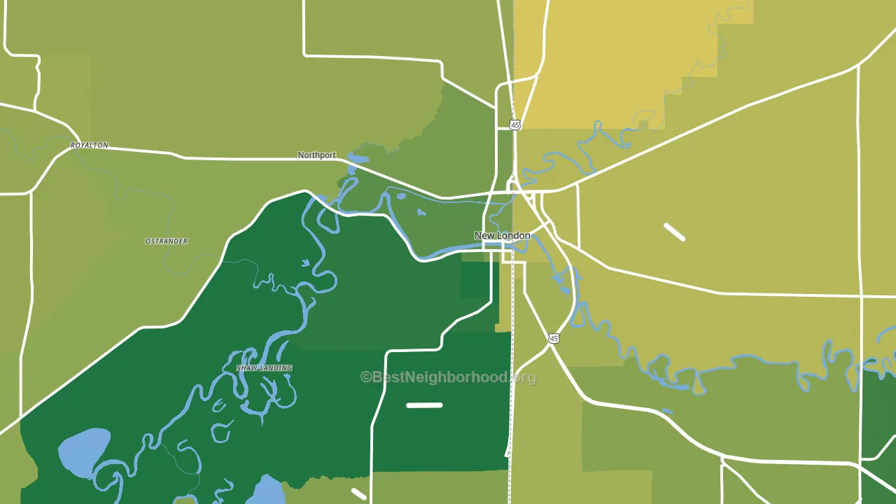 54961, WI block-group voter-turnout map