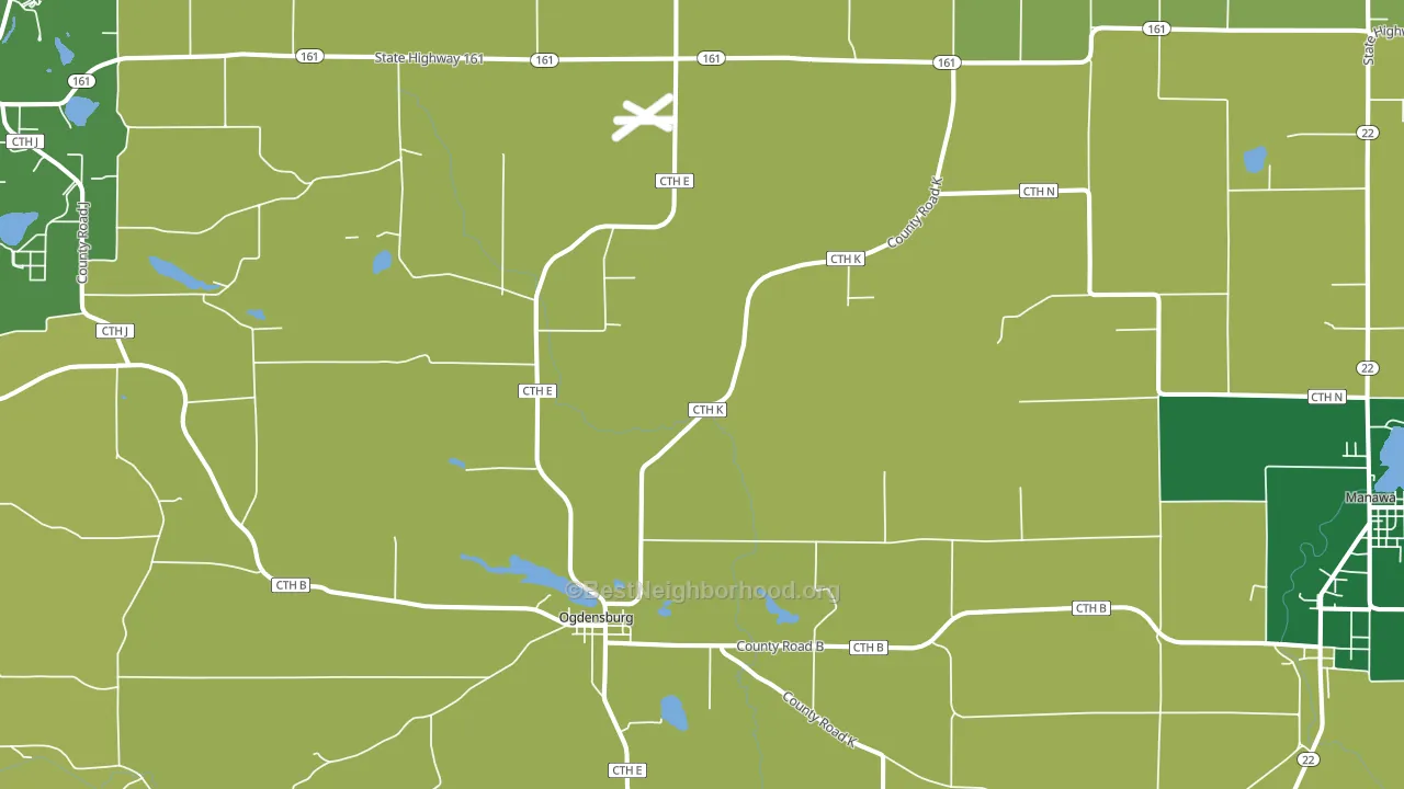 54962, WI block-group voter-turnout map