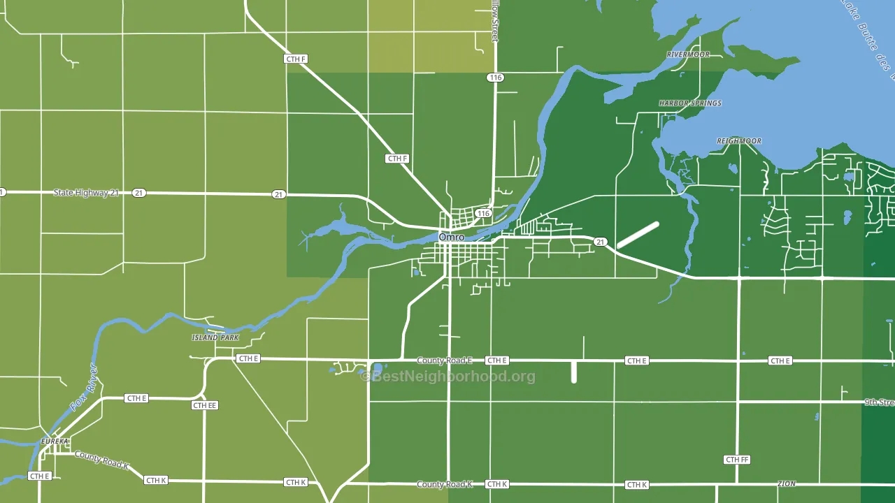 54963, WI block-group voter-turnout map