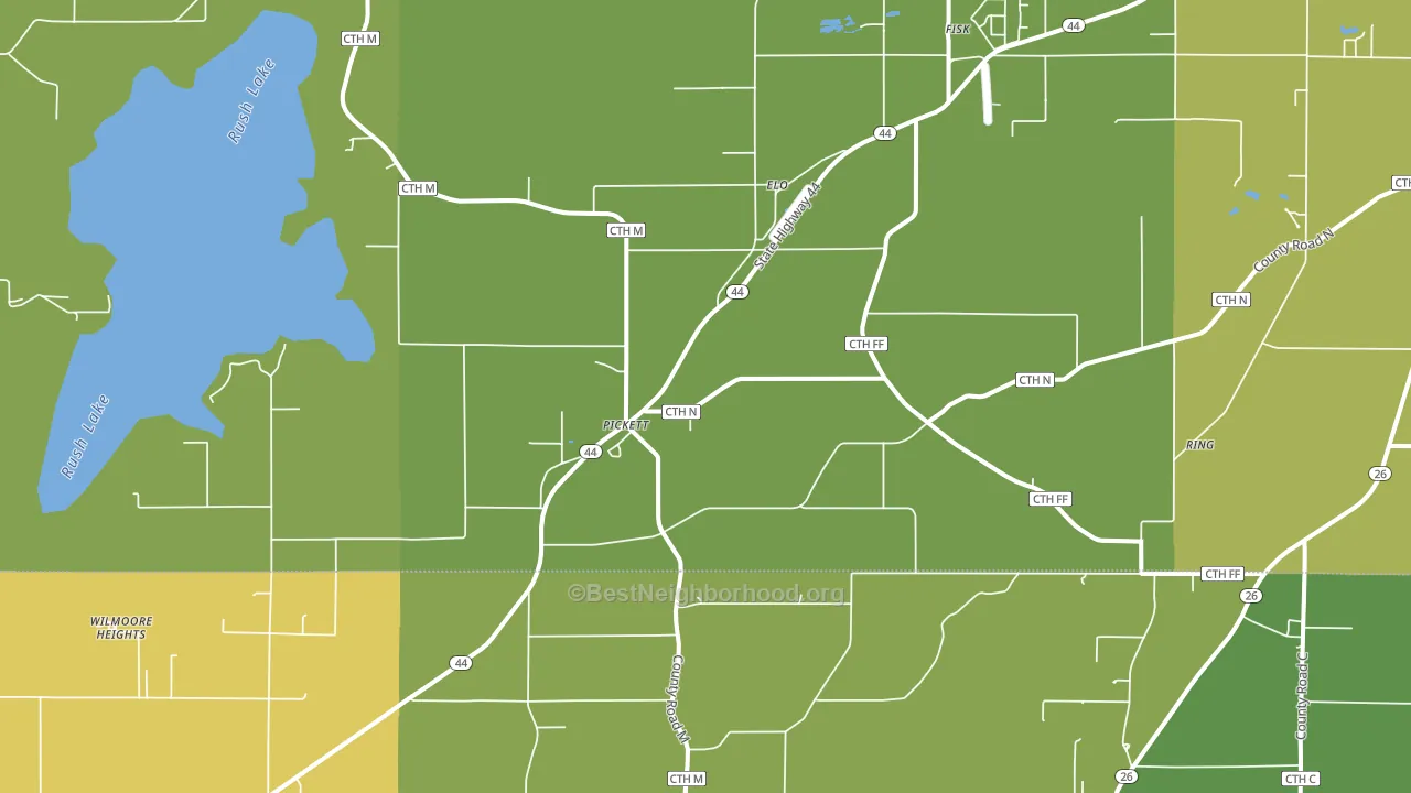 54964, WI block-group voter-turnout map