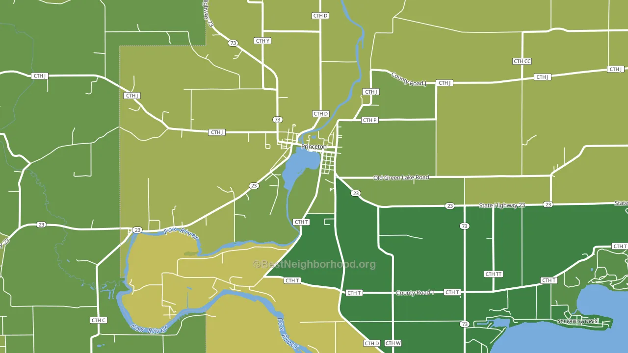 54968, WI block-group voter-turnout map