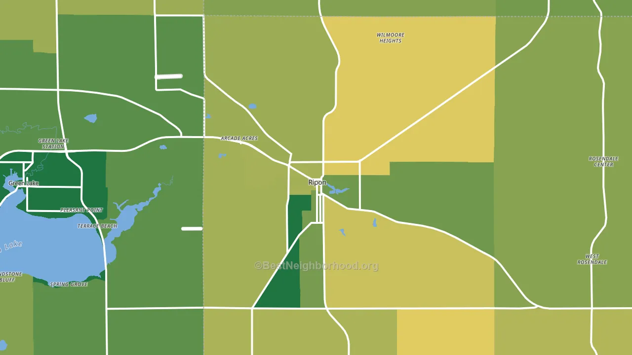 54971, WI block-group voter-turnout map