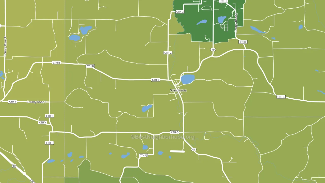 54977, WI block-group voter-turnout map
