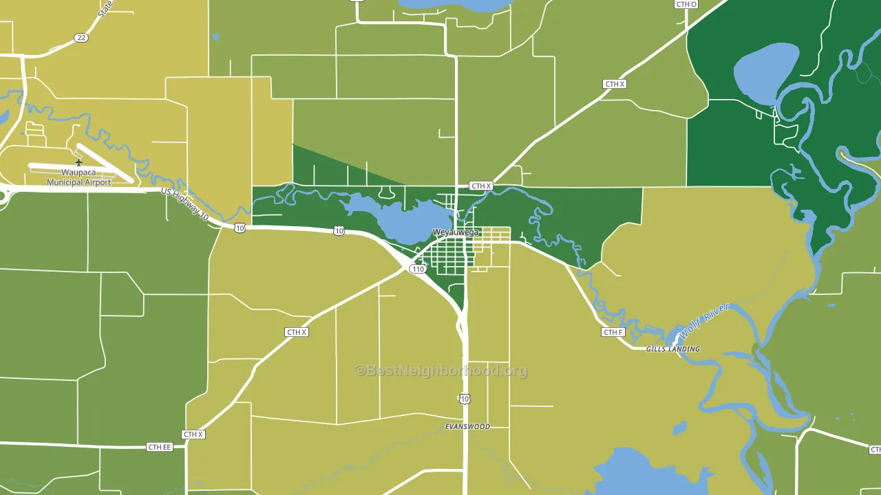 54983, WI block-group voter-turnout map