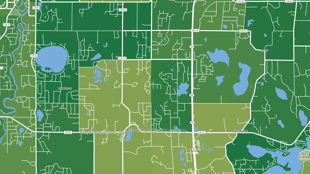 55011, MN block-group voter-turnout map