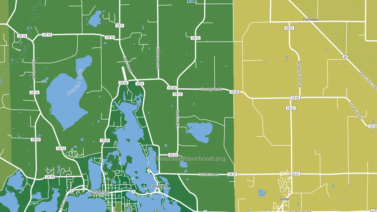 55012, MN block-group voter-turnout map