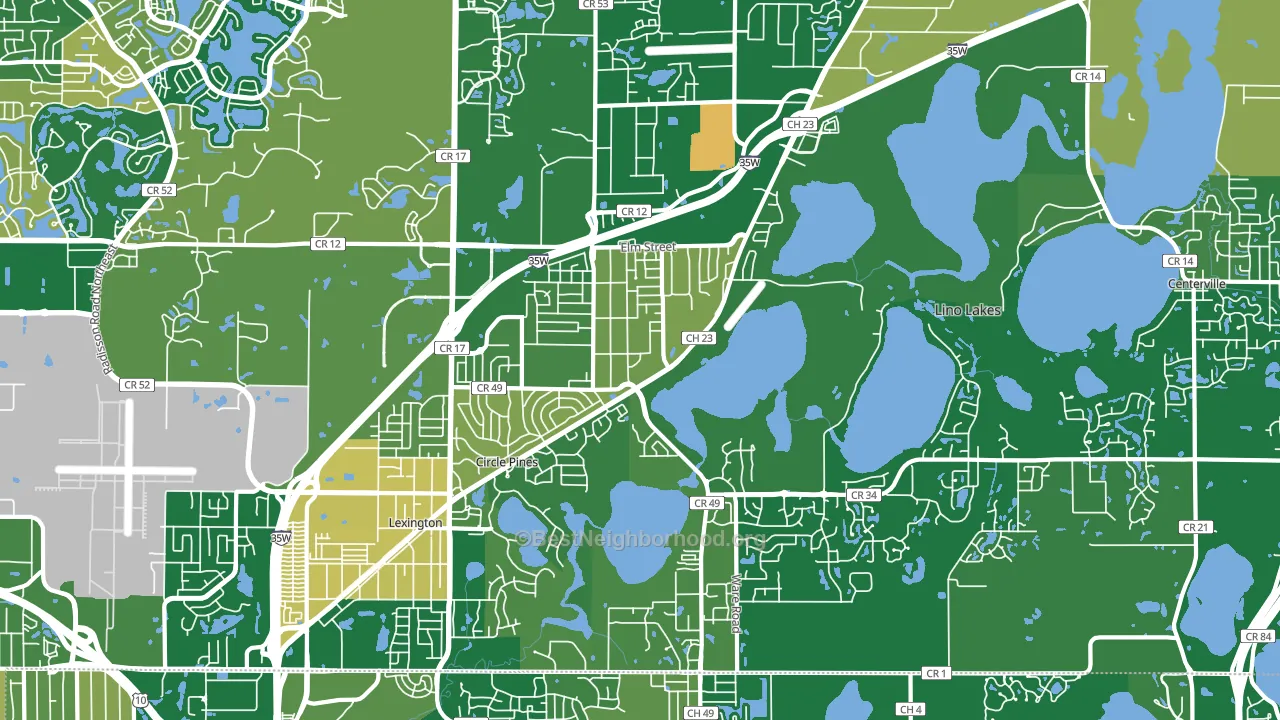 55014, MN block-group voter-turnout map