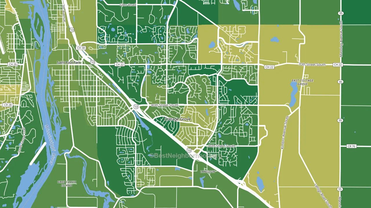 55016, MN block-group voter-turnout map