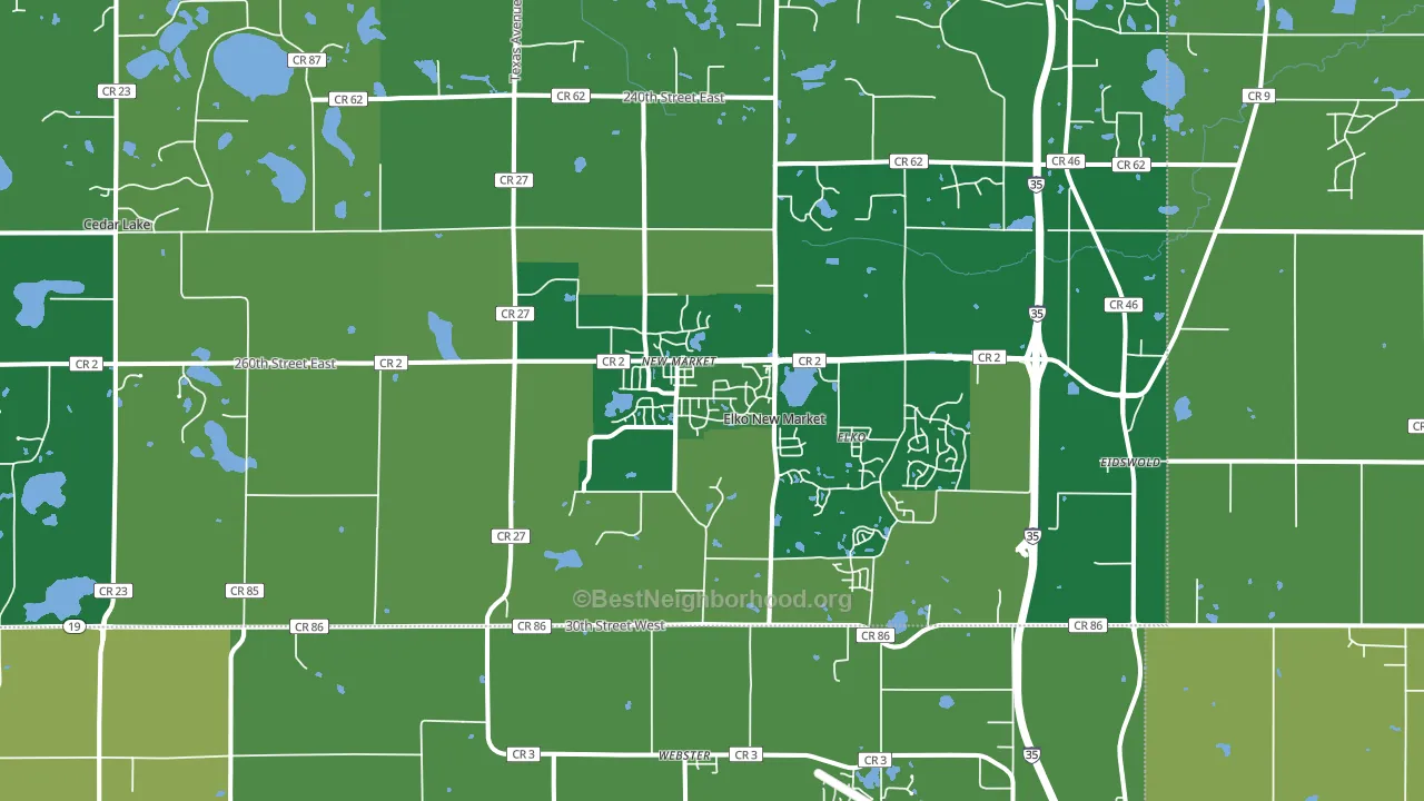 55020, MN block-group voter-turnout map
