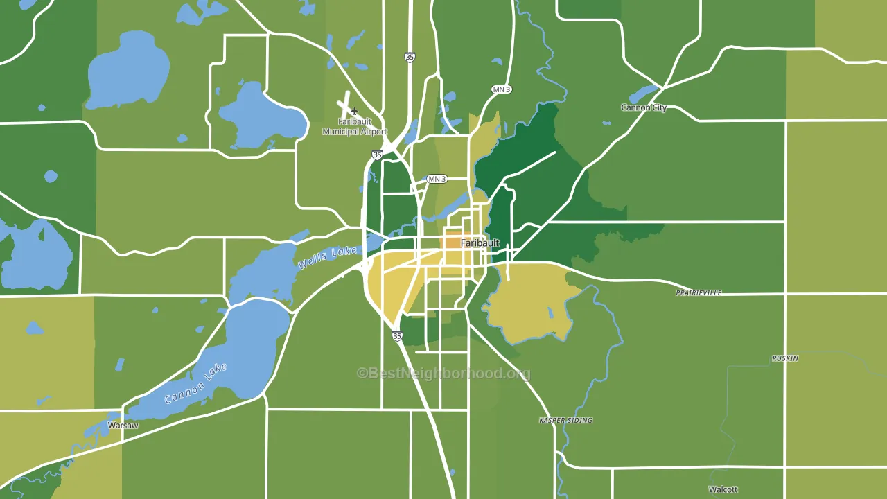 55021, MN block-group voter-turnout map