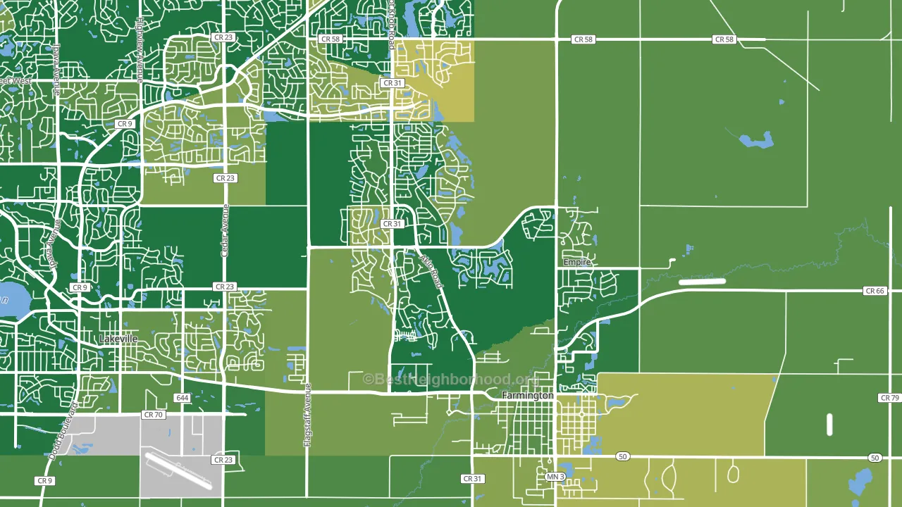 55024, MN block-group voter-turnout map