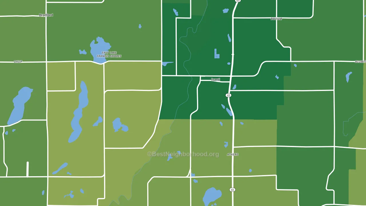 55040, MN block-group voter-turnout map