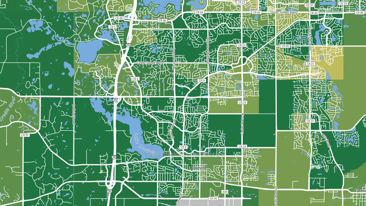 55044, MN block-group voter-turnout map