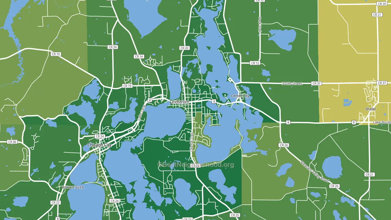 55045, MN block-group voter-turnout map