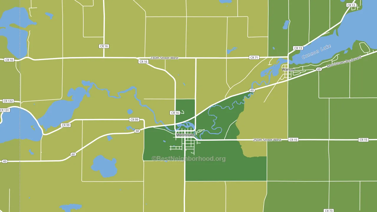 55052, MN block-group voter-turnout map