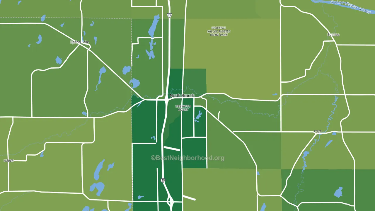 55056, MN block-group voter-turnout map