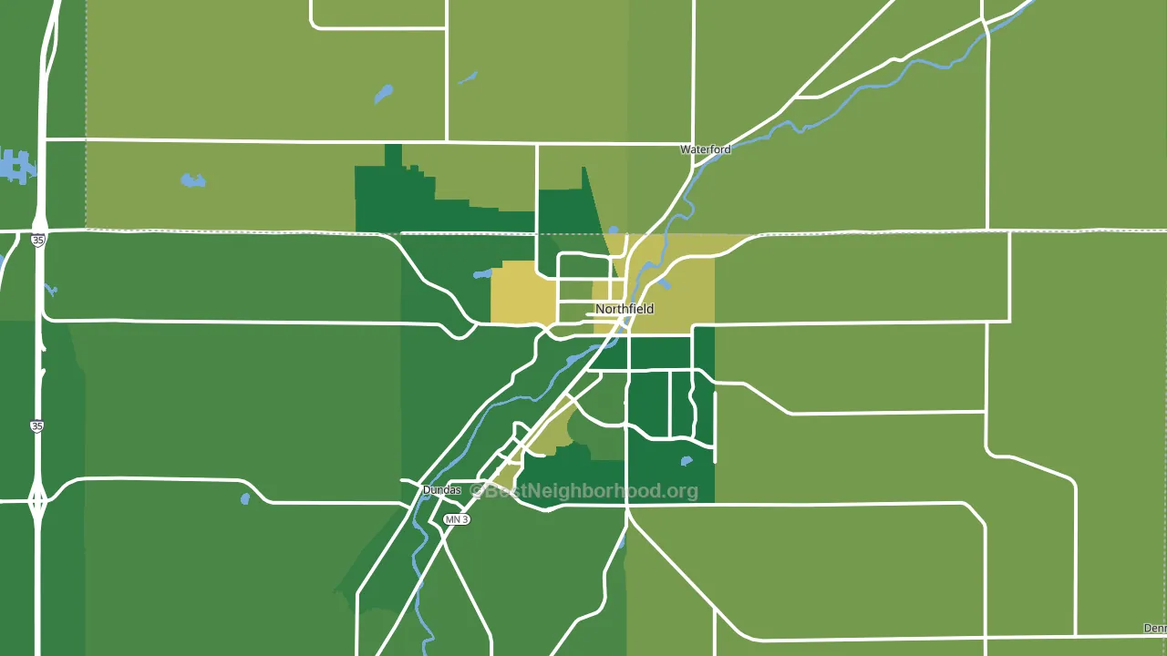 55057, MN block-group voter-turnout map
