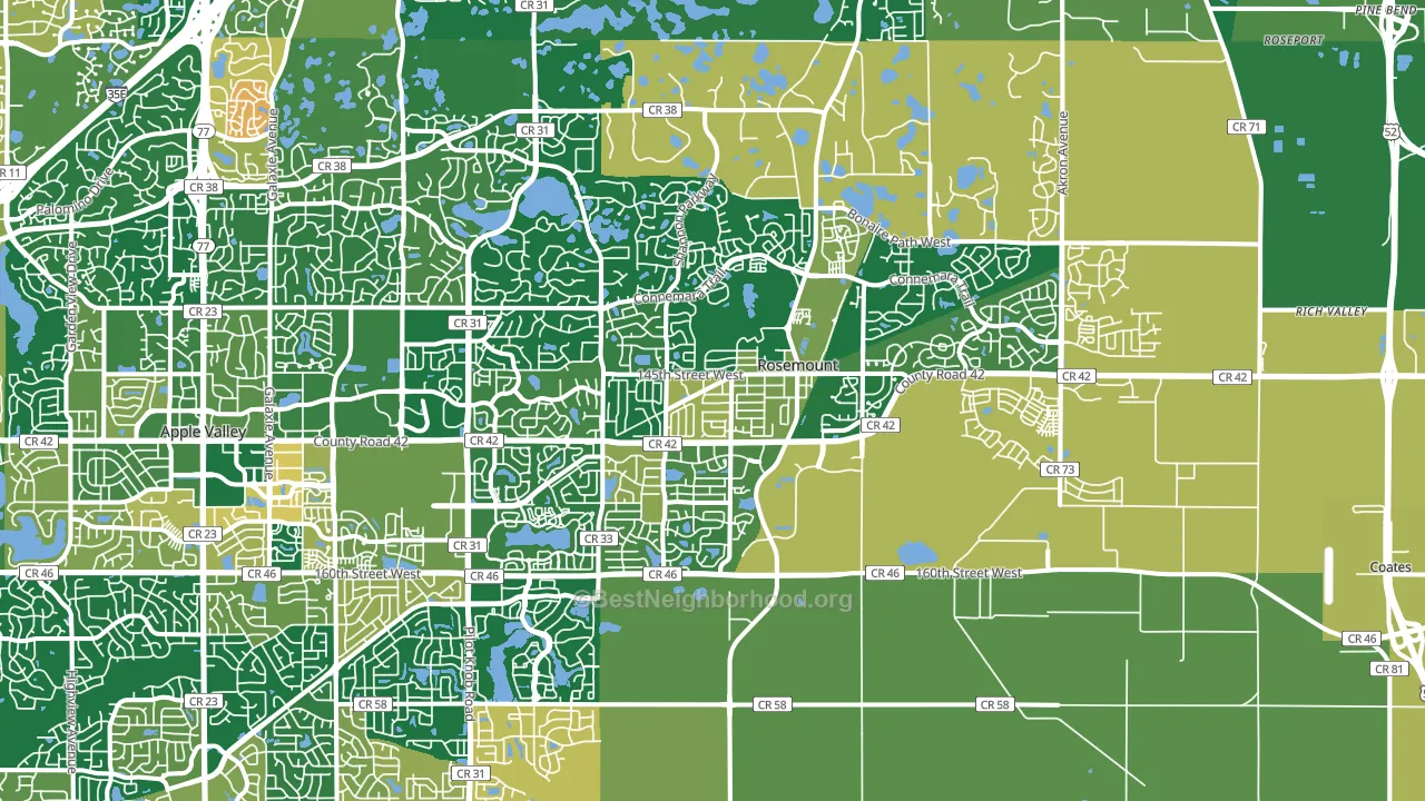 55068, MN block-group voter-turnout map