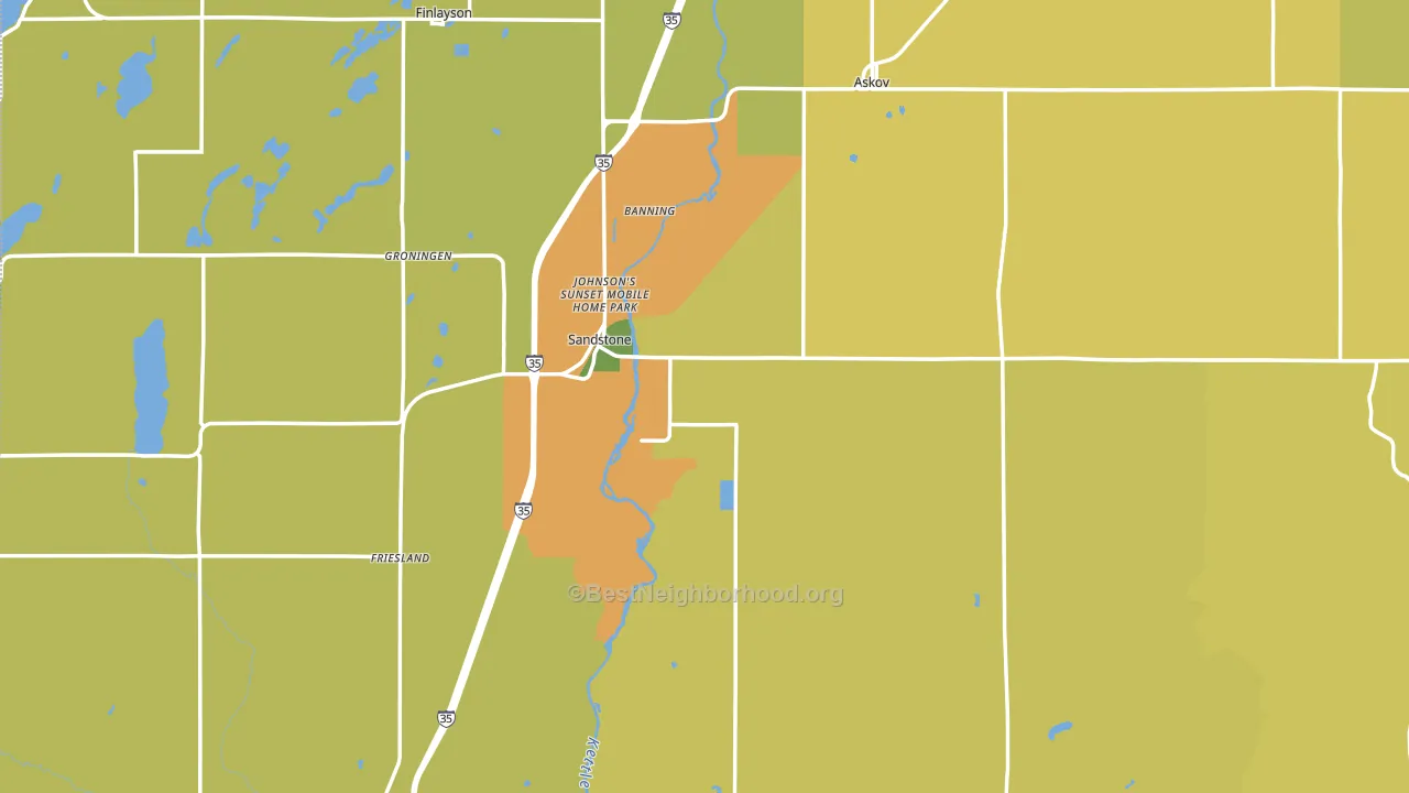 55072, MN block-group voter-turnout map