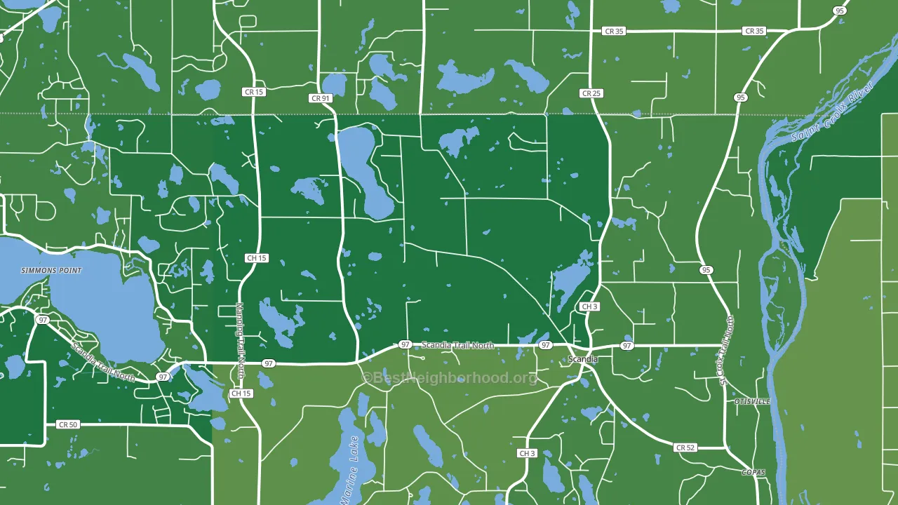 55073, MN block-group voter-turnout map