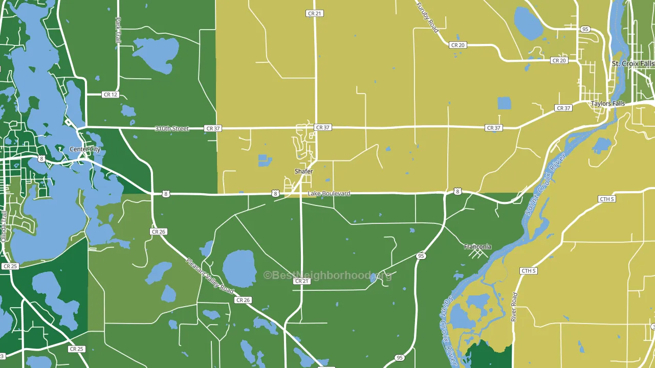 55074, MN block-group voter-turnout map